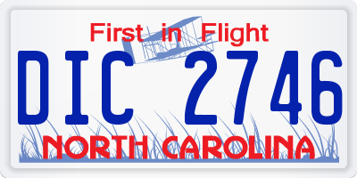 NC license plate DIC2746