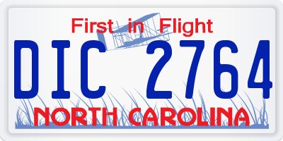 NC license plate DIC2764