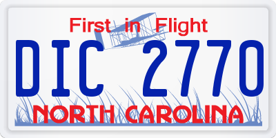 NC license plate DIC2770