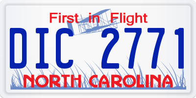 NC license plate DIC2771
