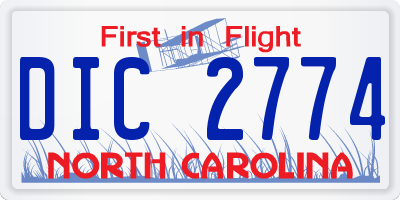 NC license plate DIC2774