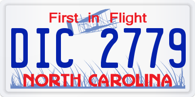 NC license plate DIC2779