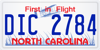 NC license plate DIC2784