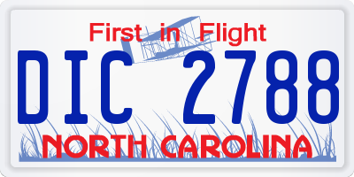 NC license plate DIC2788
