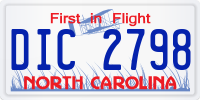 NC license plate DIC2798