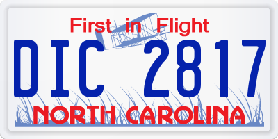 NC license plate DIC2817