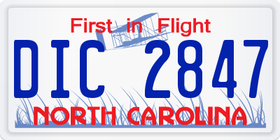 NC license plate DIC2847