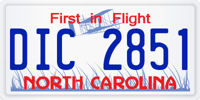 NC license plate DIC2851