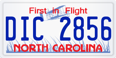 NC license plate DIC2856