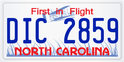NC license plate DIC2859