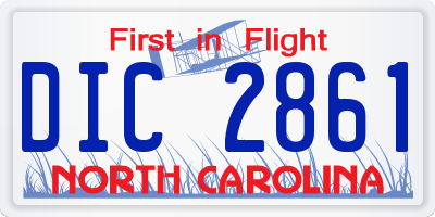 NC license plate DIC2861
