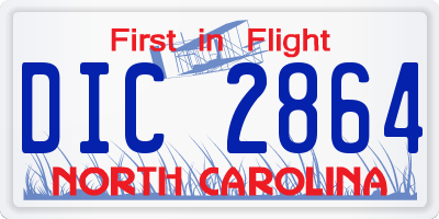 NC license plate DIC2864
