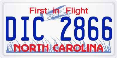 NC license plate DIC2866