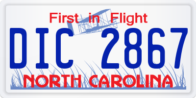 NC license plate DIC2867