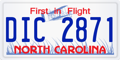 NC license plate DIC2871