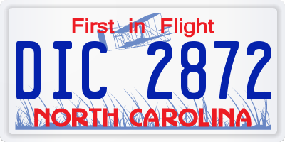 NC license plate DIC2872