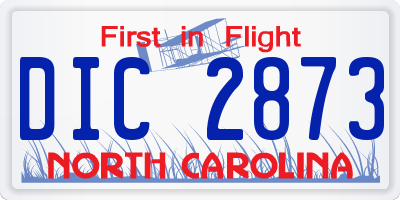 NC license plate DIC2873