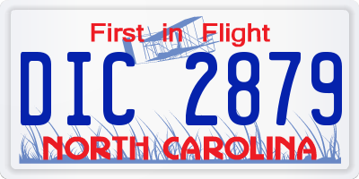 NC license plate DIC2879