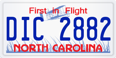 NC license plate DIC2882