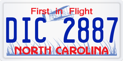 NC license plate DIC2887