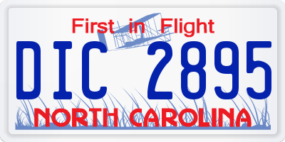 NC license plate DIC2895