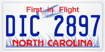 NC license plate DIC2897