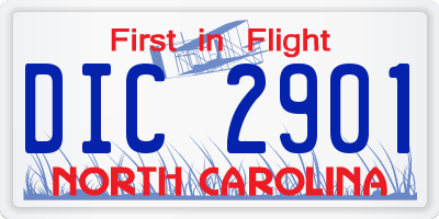 NC license plate DIC2901