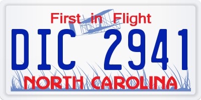 NC license plate DIC2941
