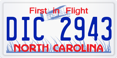 NC license plate DIC2943