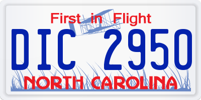 NC license plate DIC2950