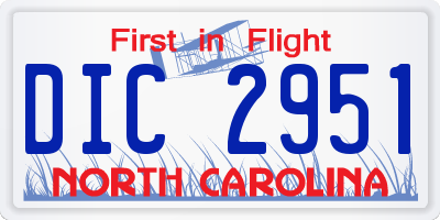 NC license plate DIC2951