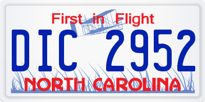 NC license plate DIC2952