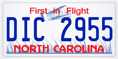 NC license plate DIC2955
