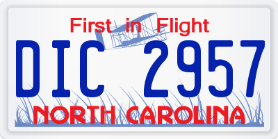 NC license plate DIC2957
