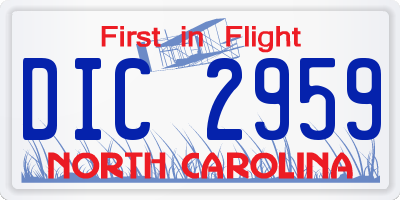 NC license plate DIC2959