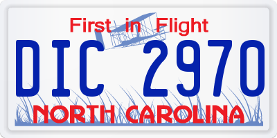 NC license plate DIC2970