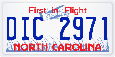 NC license plate DIC2971