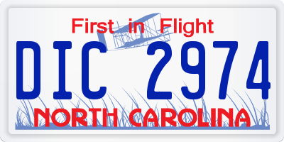 NC license plate DIC2974
