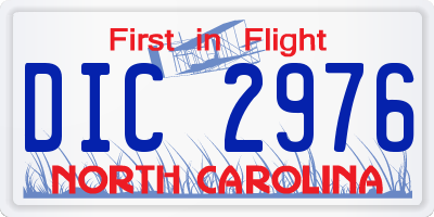 NC license plate DIC2976