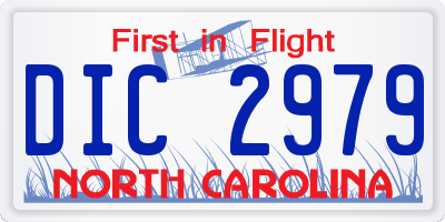NC license plate DIC2979