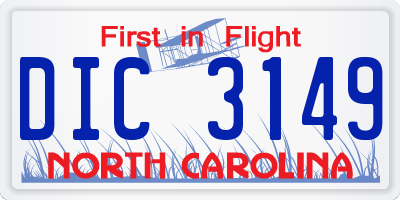 NC license plate DIC3149