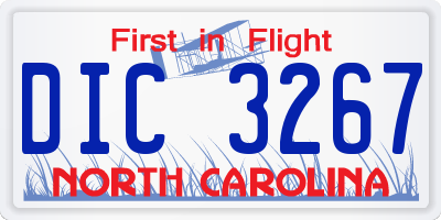 NC license plate DIC3267