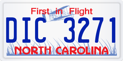 NC license plate DIC3271