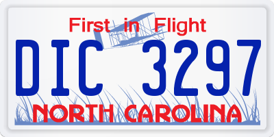 NC license plate DIC3297