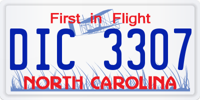 NC license plate DIC3307