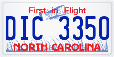 NC license plate DIC3350