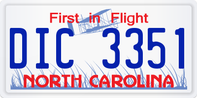 NC license plate DIC3351