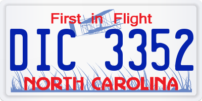NC license plate DIC3352