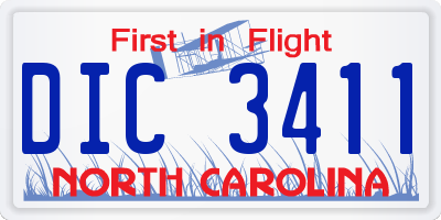 NC license plate DIC3411