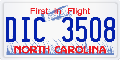 NC license plate DIC3508
